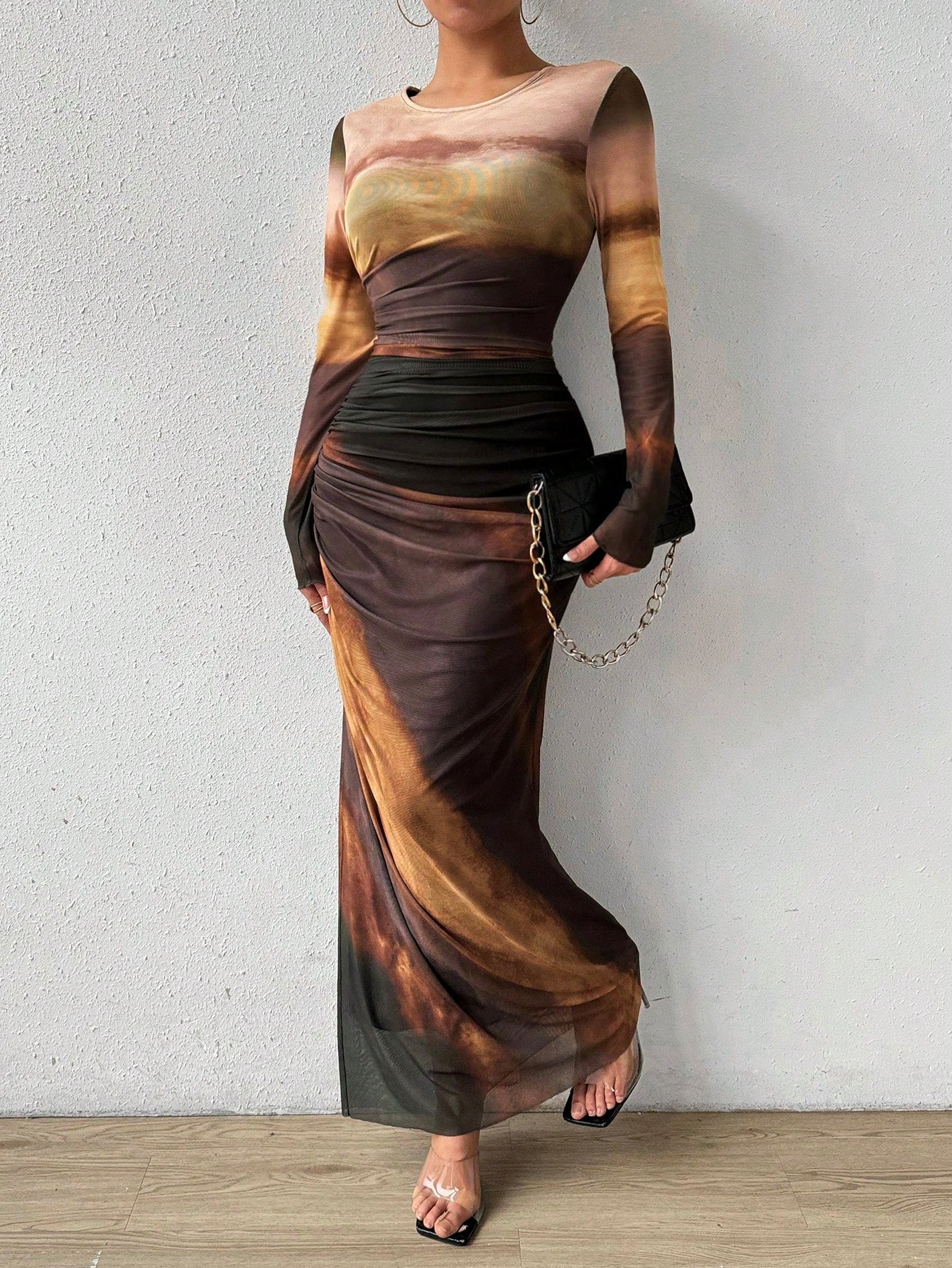 Allurite Tie-Dye Pleated Maxi Dress