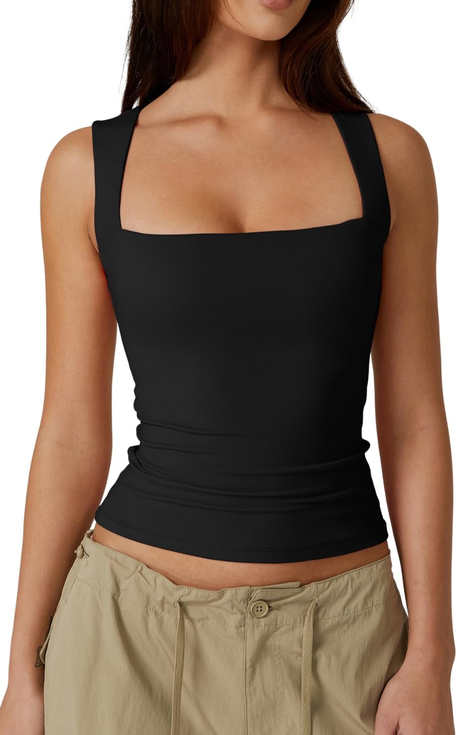 Square Neck Fitted Tank Top