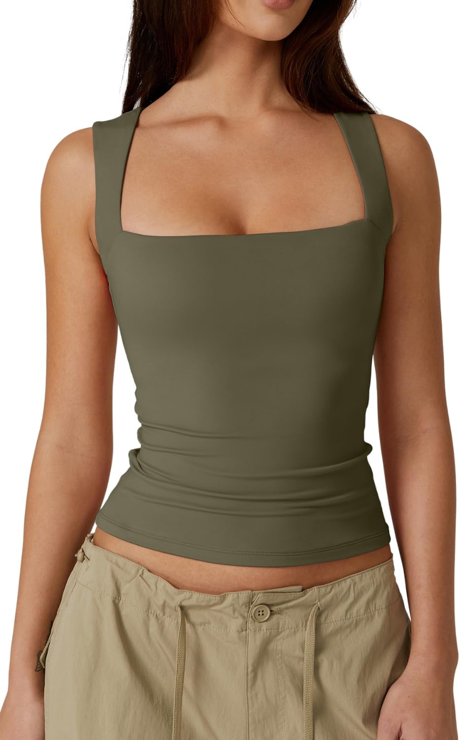 Square Neck Fitted Tank Top