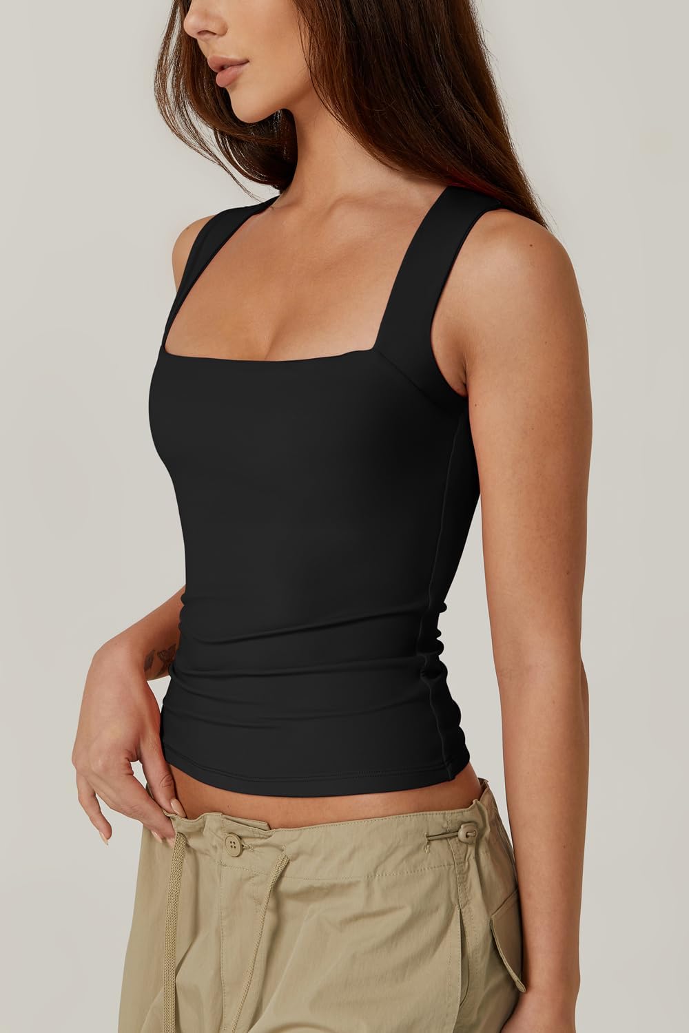 Square Neck Fitted Tank Top