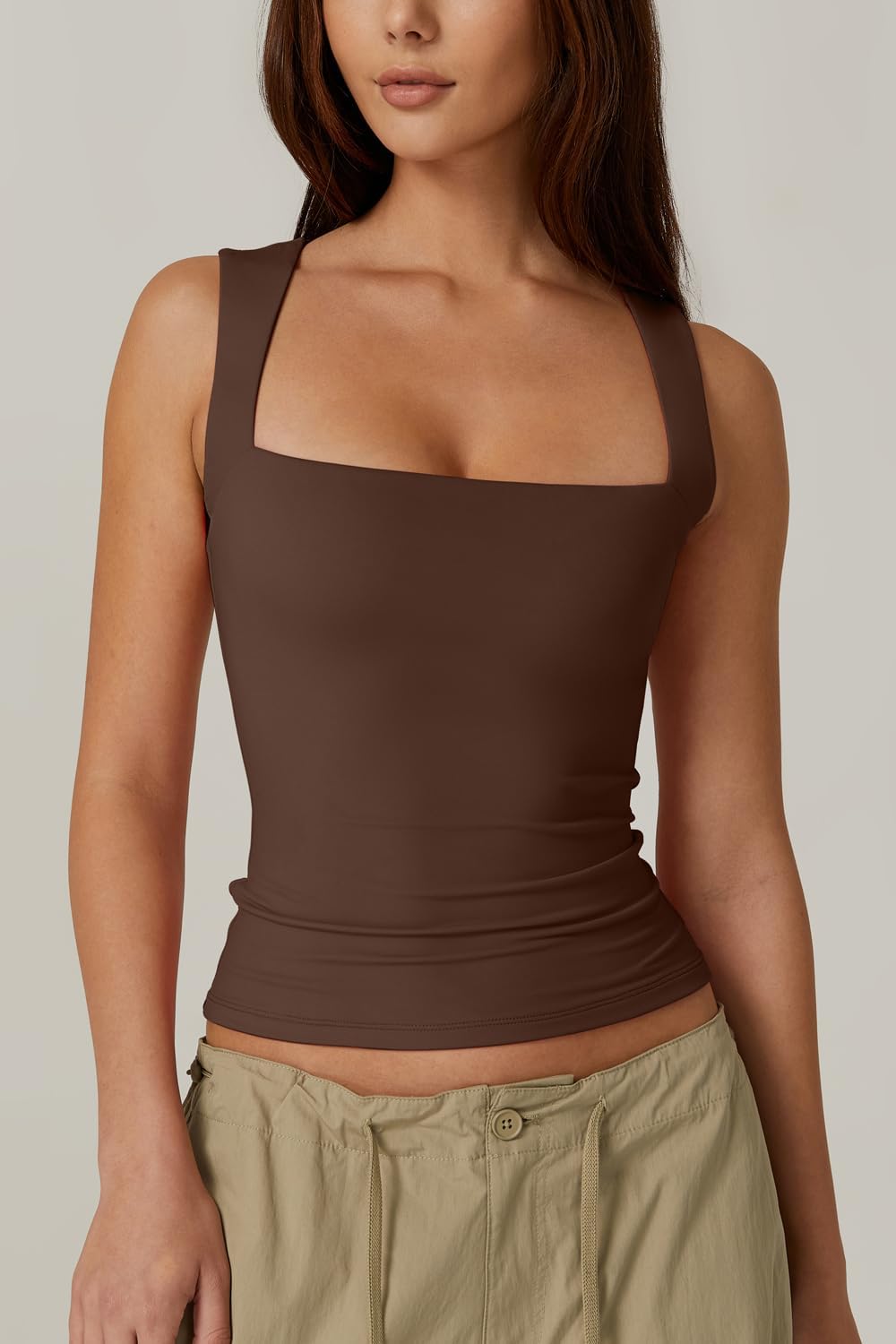 Square Neck Fitted Tank Top