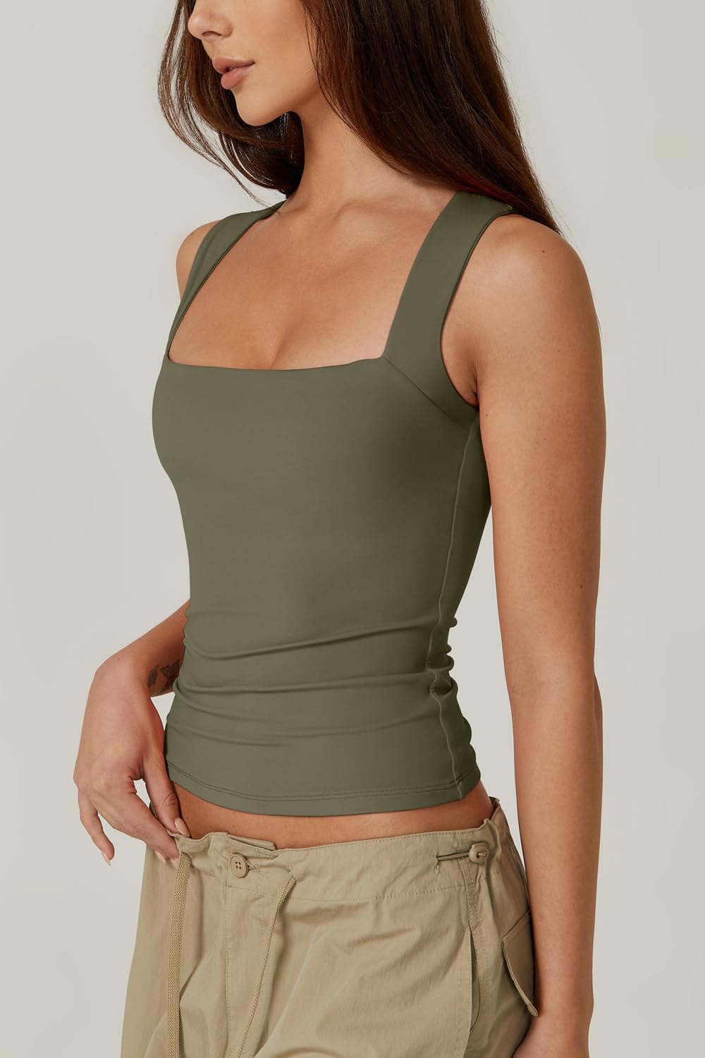 Square Neck Fitted Tank Top