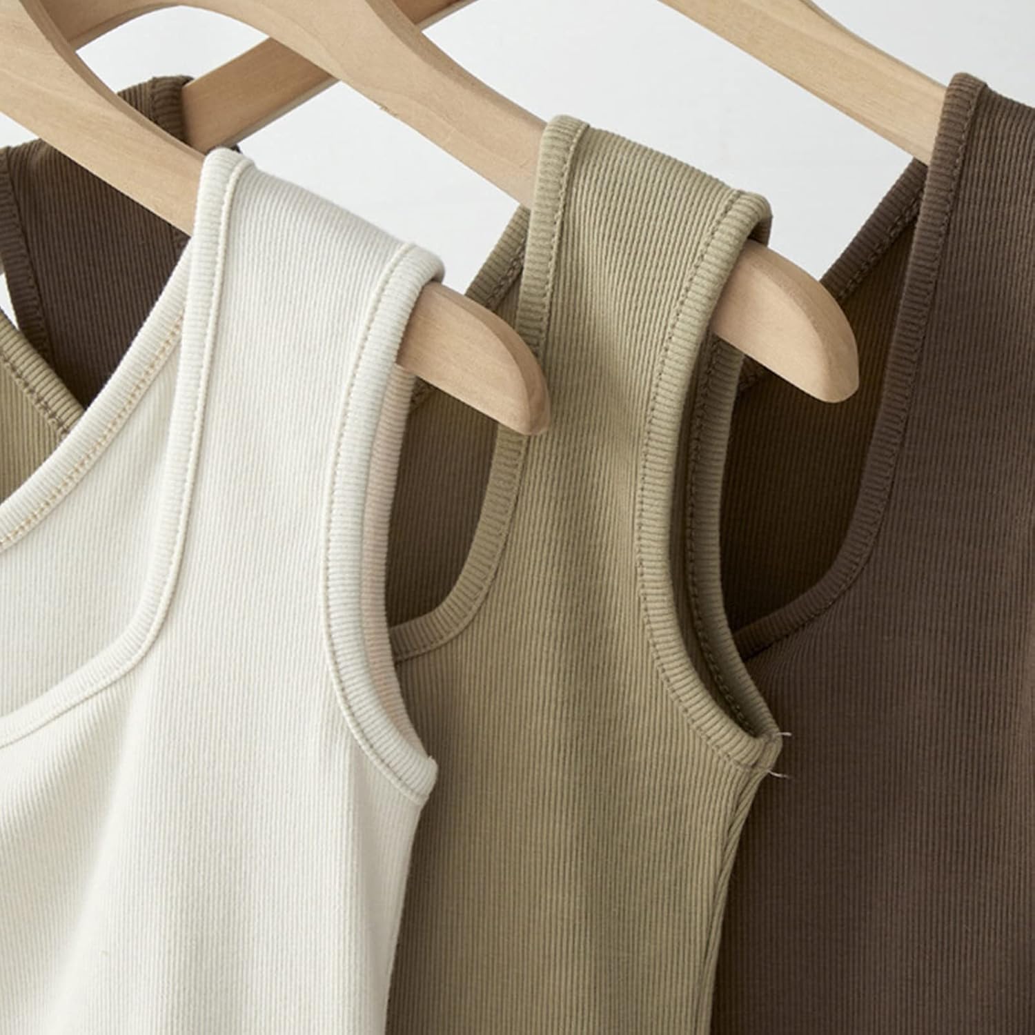 Ribbed Square Neck Tank Top