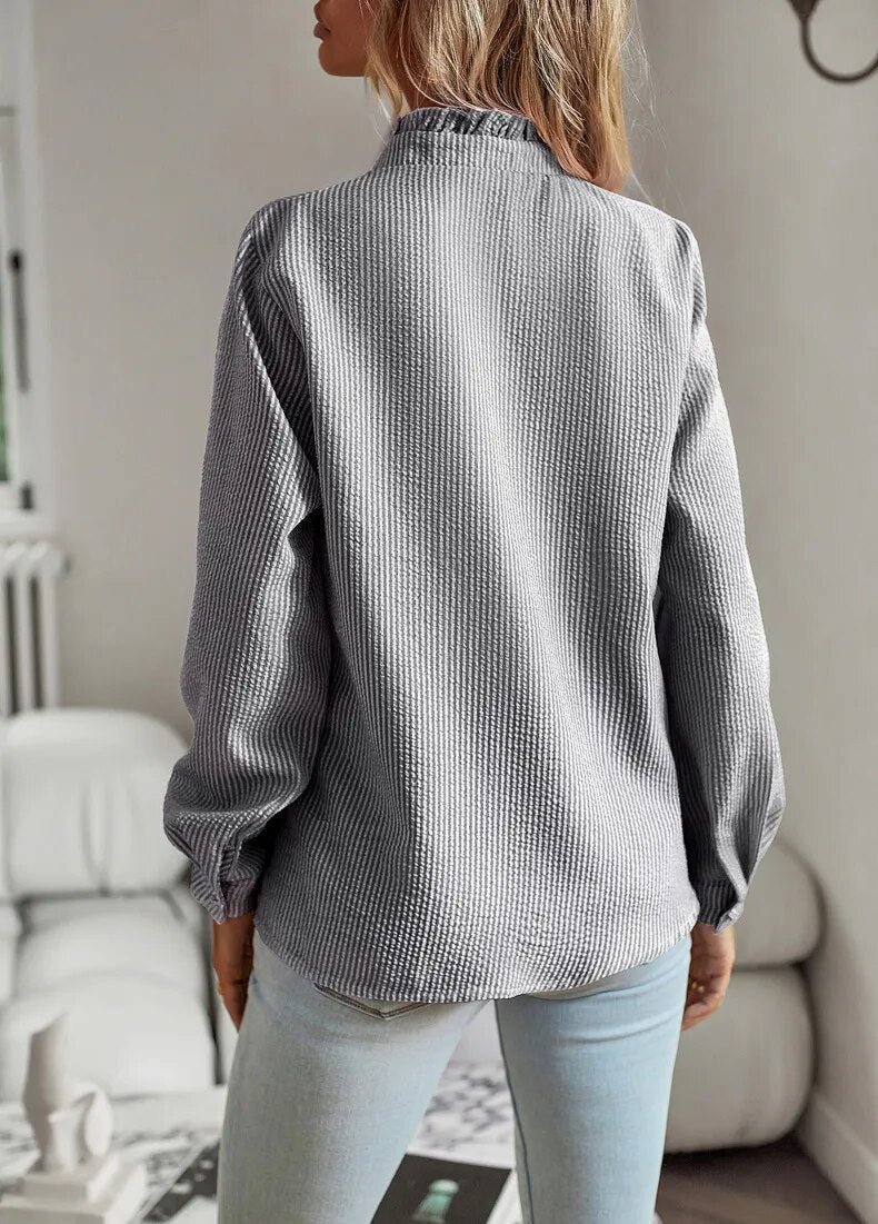 Ruffle Long Sleeve Shirt