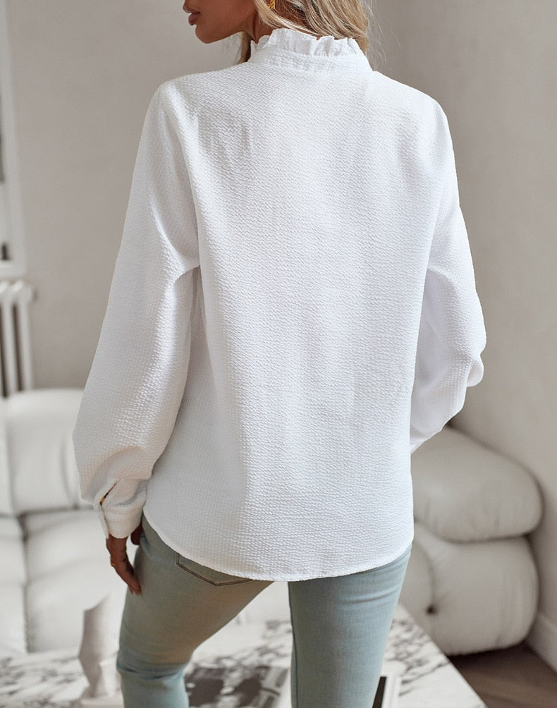 Ruffle Long Sleeve Shirt