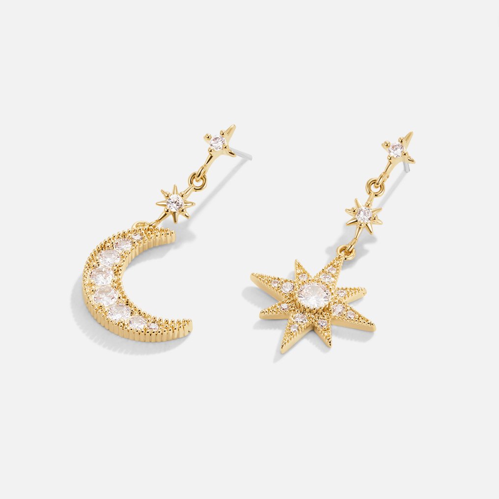 Crystal Moon & Star Earrings