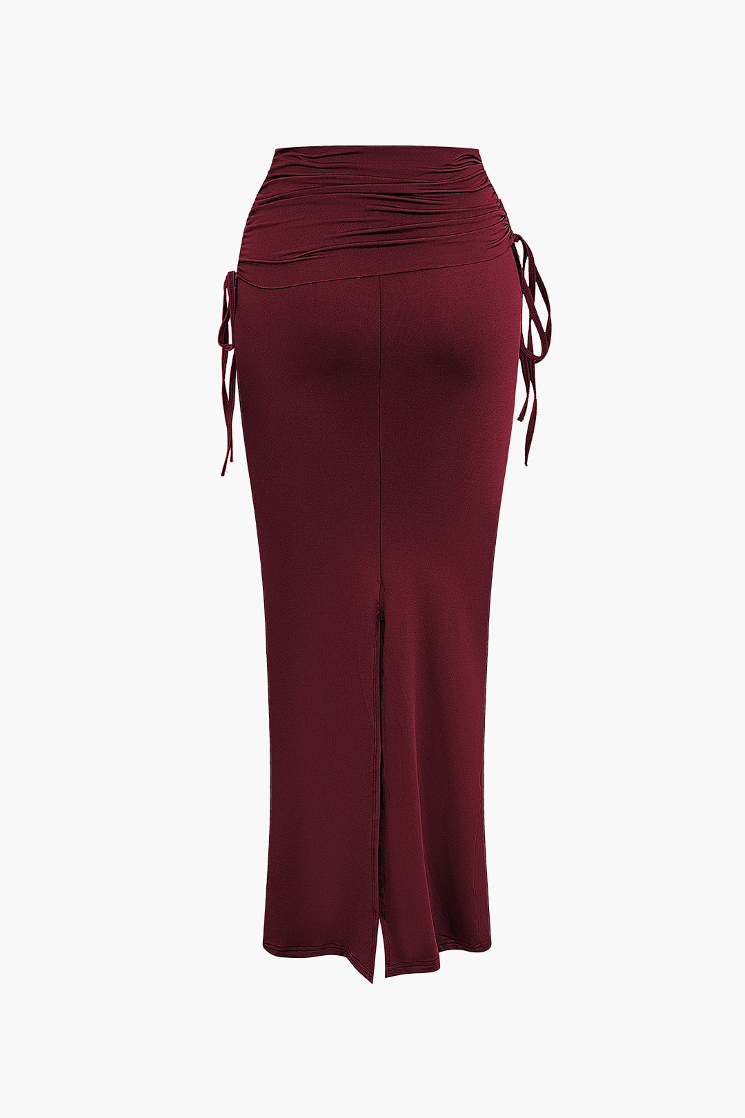 Asymmetrical Drawstring Short Sleeve Crop Top And Maxi Skirt Set