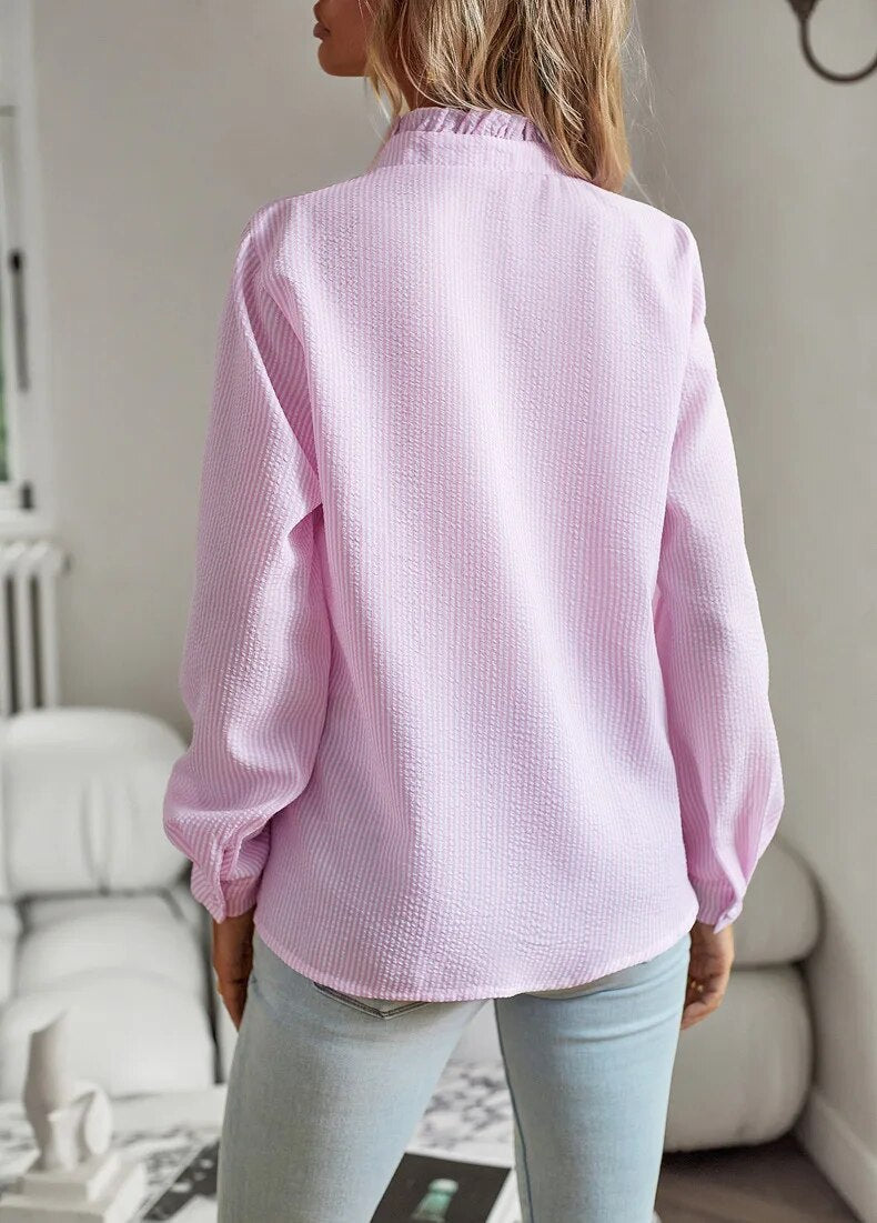 Ruffle Long Sleeve Shirt