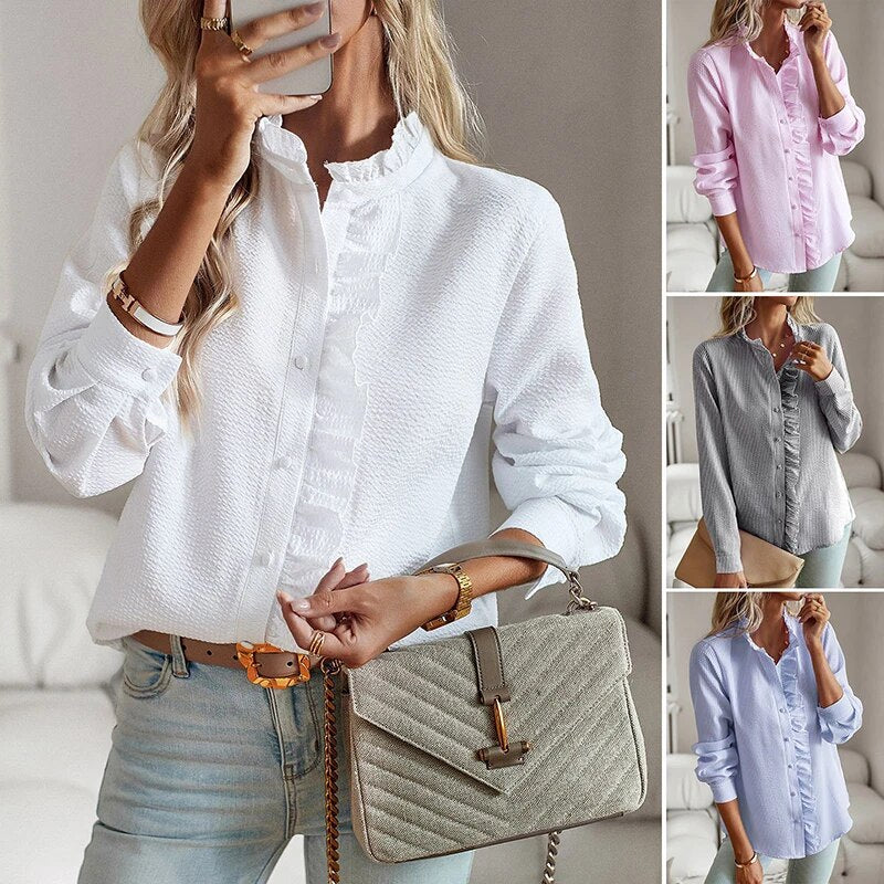 Ruffle Long Sleeve Shirt