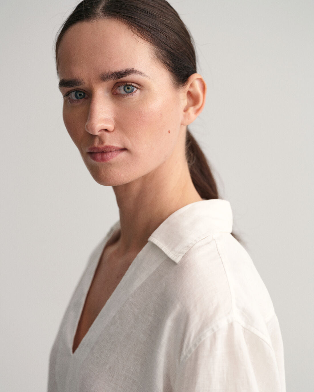 Popover Linen Short Sleeve Blouse